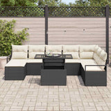 vidaXL Garden Sofa Set with Cushions 9 pcs Black and Cream