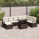 vidaXL Garden Sofa Set with Cushions 9 pcs Black and Cream