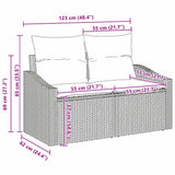 vidaXL Tuinbank Set met kussen 7 pcs Zwart en crème 100 x 55 x 73 cm