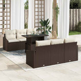 vidaXL Tuinbank Set met kussen 7 pcs Zwart en crème 100 x 55 x 73 cm