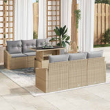 vidaXL Tuinbank Set met kussen 7 pcs Zwart en crème 100 x 55 x 73 cm