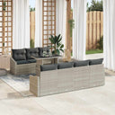 vidaXL Tuinbank Set met kussen 8 pcs Zwart en Crème poly rattan