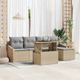 vidaXL Tuinbank Set met kussen 6 pcs Zwart en crème
