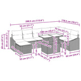 vidaXL Sofa Set with Cushion Storage 9 pcs Black and Blue Poly Rattan