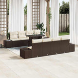 vidaXL Tuinbank Set met kussen 9 pcs Zwart en Crème poly rattan