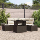 vidaXL Tuinbank Set met kussen 5 pcs Zwart en Crème poly rattan