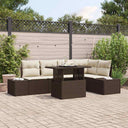 vidaXL Tuinbank Set met kussen 6 pcs Zwart Poly rattan