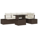 vidaXL Tuinbank Set met kussen 6 pcs Zwart Poly rattan