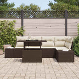 vidaXL Tuinbank Set met kussen 6 pcs Zwart Poly rattan