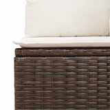 vidaXL Tuinbank Set met kussen 6 pcs Zwart Poly rattan
