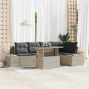 vidaXL Tuinbank Set met kussen 6 pcs Zwart Poly rattan
