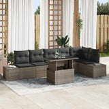 vidaXL 7-Piece Garden Lounge Set with Cushions and Storage Black and Cream