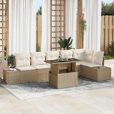 vidaXL 7-Piece Garden Lounge Set with Cushions and Storage Black and Cream