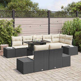vidaXL Tuinbank Set met kussen met opslag 9 pcs Zwart en crème