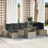 vidaXL Tuinbank Set met kussen 8 pcs Zwart en crème