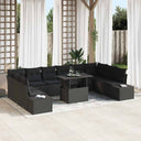 vidaXL Tuinbank Set met kussen met opslag 11 pcs Zwart en crème
