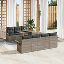 vidaXL Tuinbank Set met kussen 8 pcs Zwart en crème