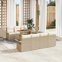 vidaXL Tuinbank Set met kussen 8 pcs Zwart en crème