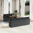 vidaXL Tuinbank Set met kussen 8 pcs Zwart en crème