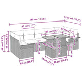 vidaXL Garden Bench Set with Cushion 8 pcs Black and Cream
