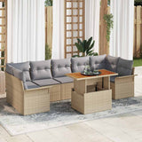 vidaXL Garden Bench Set with Cushion 8 pcs Black and Cream