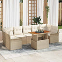 vidaXL Garden Bench Set with Cushion 8 pcs Black and Cream