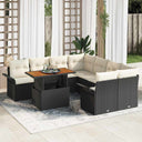 vidaXL Garden Bench Set with Cushion Black and Cream