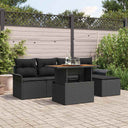 vidaXL Tuinbank Set met kussen 6 pcs Zwart en crème