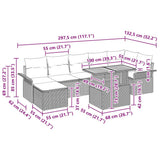 vidaXL Tuinbank Set met kussen 8 pcs Zwart en Crème poly rattan