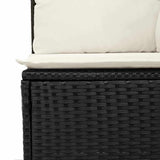 vidaXL Tuinbank Set met kussen 10 pcs Zwart en crème