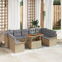 vidaXL Tuinbank Set met kussen 10 pcs Zwart en crème