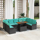 vidaXL Garden Sofa Set with cushions 10 pcs grey and navy blue