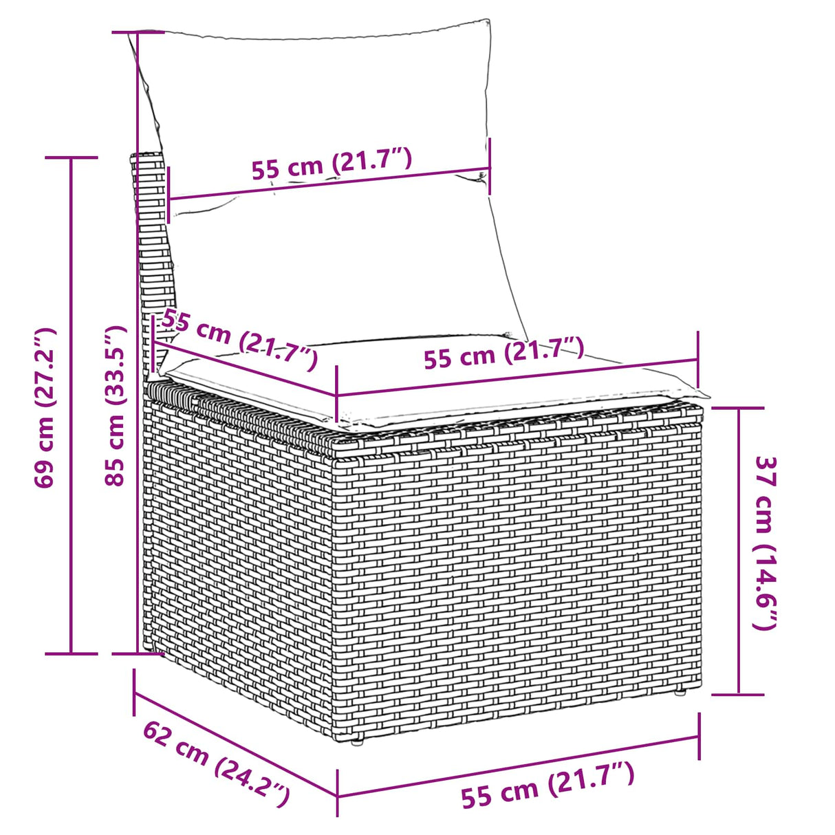 vidaXL Garden Sofa Set 5 pcs Grey and Navy Blue