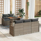 vidaXL Tuinbank Set met kussen 6 pcs Zwart en Crème poly rattan