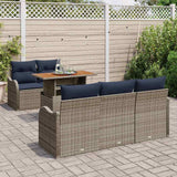 vidaXL Tuinbank Set 6 st grijs en marineblauw