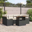 vidaXL Garden Sofa Set with Cushions 7 pcs Black and Cream