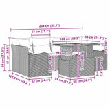 vidaXL Garden Sofa Set with Cushions 7 pcs Black and Cream