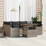 vidaXL Garden Sofa Set with Cushions 7 pcs Black and Cream