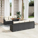 vidaXL Garden Sofa Set with cushions 8 pcs Black and cream