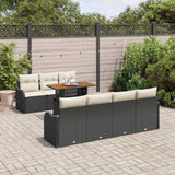 vidaXL Garden Sofa Set with cushions 8 pcs Black and cream