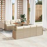 vidaXL Garden Sofa Set with cushions 8 pcs Black and cream