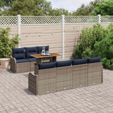 vidaXL Tuinbank Set 8 st grijs en marineblauw