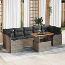vidaXL Tuinbank Set met kussen 8 pcs Zwart en Crème poly rattan