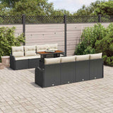 vidaXL Tuinbank Set met kussen 7 pcs Zwart en crème