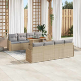 vidaXL Tuinbank Set met kussen 7 pcs Zwart en crème