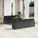 vidaXL Tuinbank Set met kussen 7 pcs Zwart en crème