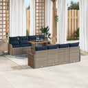 vidaXL Tuinbank Set 7 st grijs en marineblauw