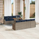 vidaXL Tuinbank Set 7 st grijs en marineblauw
