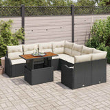 vidaXL Garden Sofa Set with cushions 7 pcs Black and cream