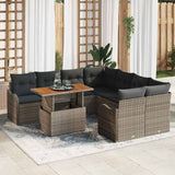 vidaXL Garden Sofa Set with cushions 7 pcs Black and cream